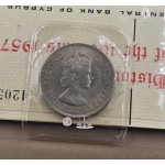 CYPRUS 1957 100 MILS COIN IN ORIGINAL WALLET WORLD COINS