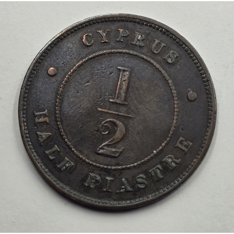 CYPRUS 1/2 PIASTRE RARE COIN 1882 H QUEEN VICTORIA  WORLD COINS