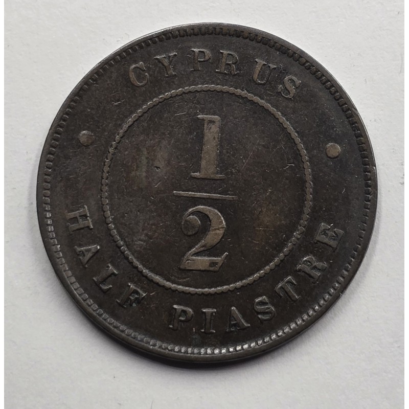 CYPRUS 1/2 PIASTRE RARE COIN 1881 H QUEEN VICTORIA  WORLD COINS
