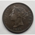 CYPRUS 1 PIASTRE COIN 1879 QUEEN VICTORIA AU+ WORLD COINS