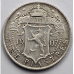 CYPRUS SILVER 9 PIASTRES 1907 KING EDWARD COIN  WORLD COINS