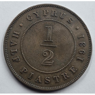 CYPRUS KGV 1/2 PIASTRE COIN 1931 IN VF