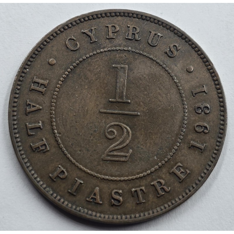 CYPRUS KGV 1/2 PIASTRE COIN 1931 IN VF WORLD COINS