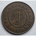 CYPRUS 1 PIASTRE 1927 COIN OF KGV IN VF-EXF CONDITION WORLD COINS