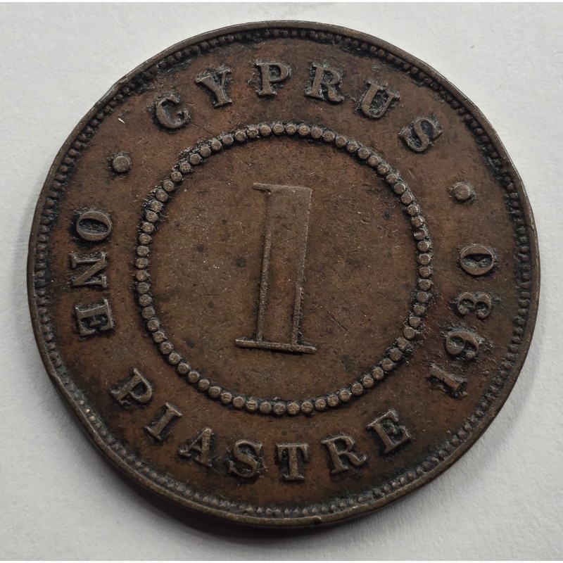 CYPRUS 1 PIASTRE 1930 COIN OF KGV IN VF CONDITION WORLD COINS