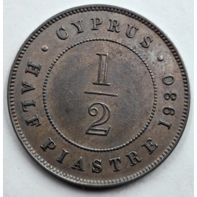 CYPRUS KGV 1/2 PIASTRE COIN 1930 IN TOP UNC CONDITION