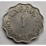 CYPRUS 1 PIASTRE 1938 COIN OF KGVI IN UNC WORLD COINS