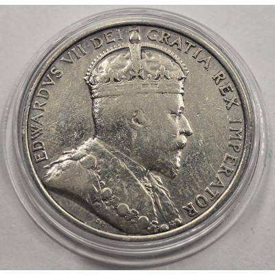 CYPRUS SILVER 18 PIASTRES 1907 KING EDWARD COIN VF-EXF