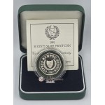 CYPRUS 1991 SILVER PROOF 50 CENTS COIN IN OFFICIAL BOX + COA WORLD COINS