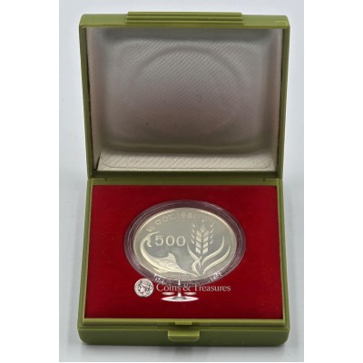 CYPRUS 1981 SILVER PROOF 500 MILS FAO SWORD FISH IN BOX