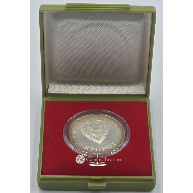 CYPRUS 1981 SILVER PROOF 500 MILS FAO SWORD FISH IN BOX WORLD COINS