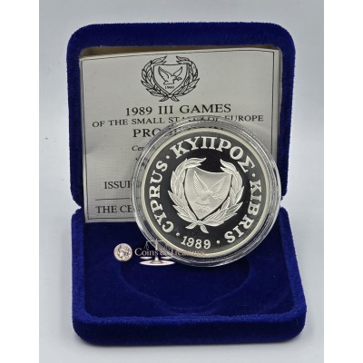 CYPRUS 1989 SILVER PROOF COIN SMALL STATES GAMES