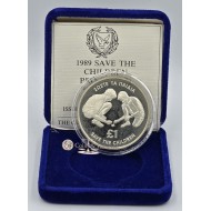 CYPRUS 1989 SILVER PROOF COIN SAVE THE CHILDREN