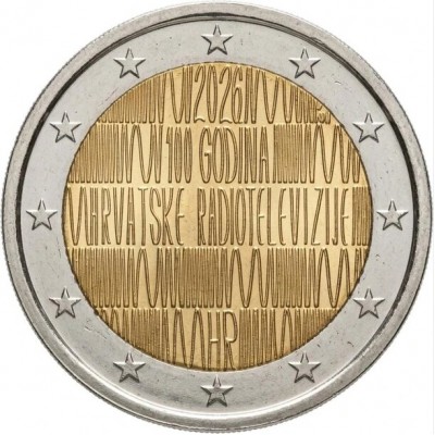 CROATIA 2026 Croatian Radio and Television 2 euro coin in capsule