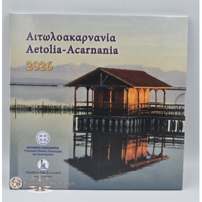 GREECE 2026 COMPLETE YEAR EURO SET IN COIN BLISTER Aetolia-Acarnania