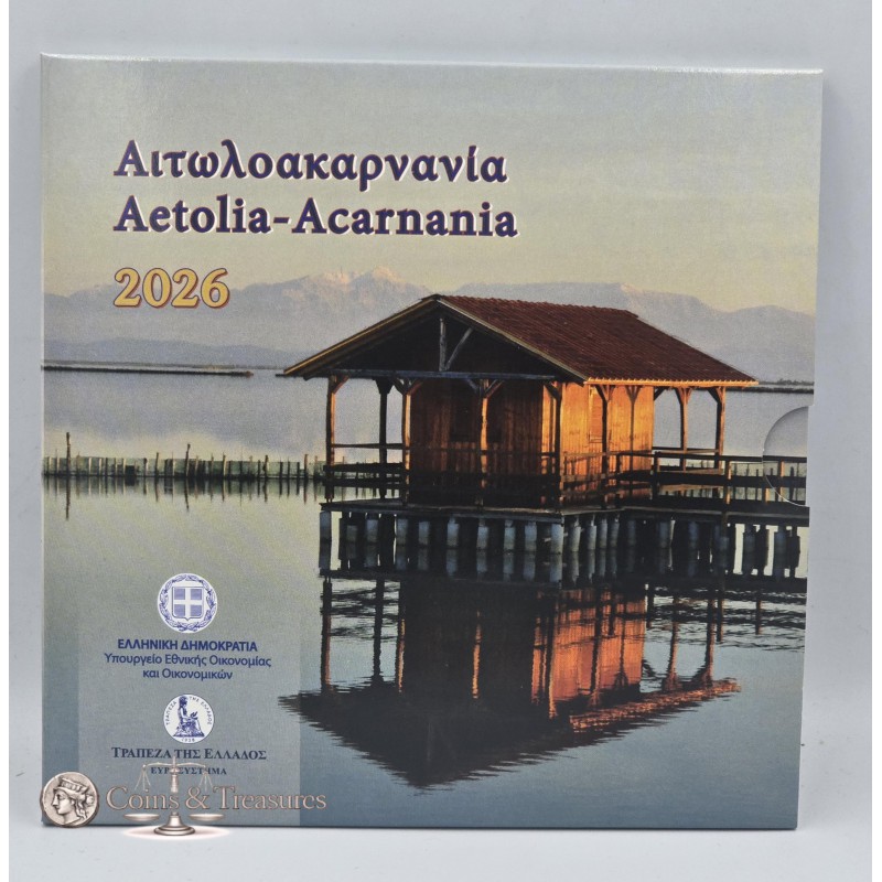 GREECE 2026 COMPLETE YEAR EURO SET IN COIN BLISTER Aetolia-Acarnania WORLD COINS