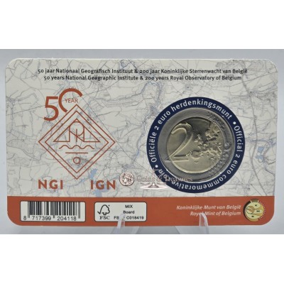 Belgium 2026 National Geographic Royal Observatory 2 Euro Coin card FR