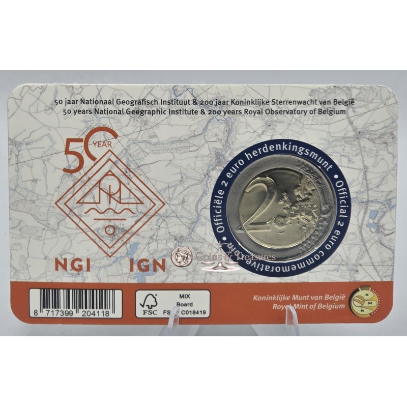 Belgium 2026 NGI Royal Observatory 2 Euro Coin card FR WORLD COINS