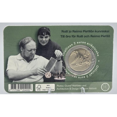 Finland 2 euro 2026  Raili and Reima Pietilä Coin card