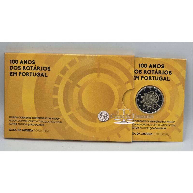 Portugal 2 Euro coin 100 Year Rotary in Portugal 2026 Proof WORLD COINS