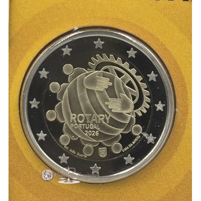 Portugal 2 Euro coin 100 Year Rotary in Portugal 2026 Proof