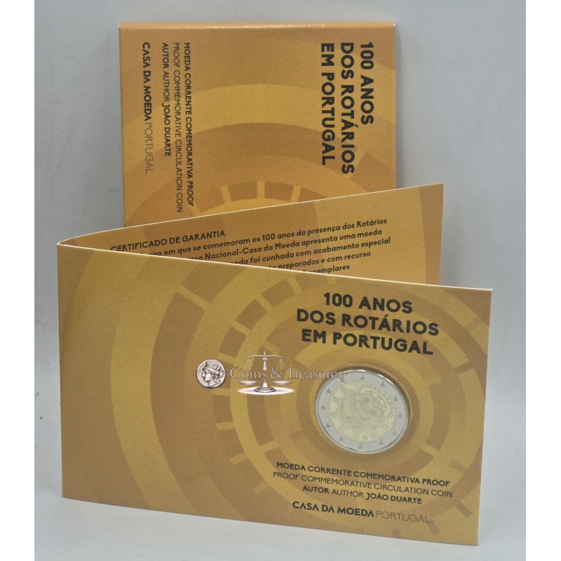 Portugal 2 Euro coin 100 Year Rotary in Portugal 2026 Proof WORLD COINS