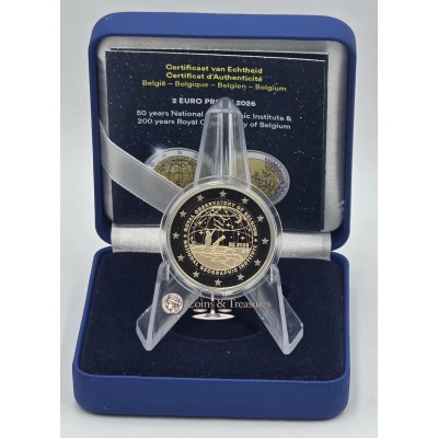 Belgium 2026 National Geographic Royal Observatory 2 Euro Proof Coin 