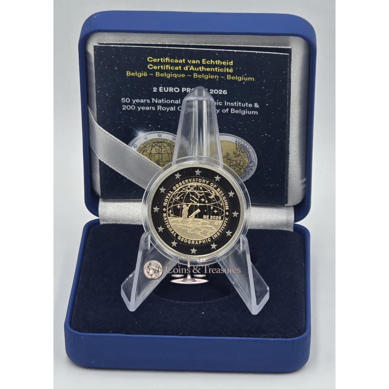 Belgium 2026 National Geographic Royal Observatory 2 Euro Proof Coin  WORLD COINS