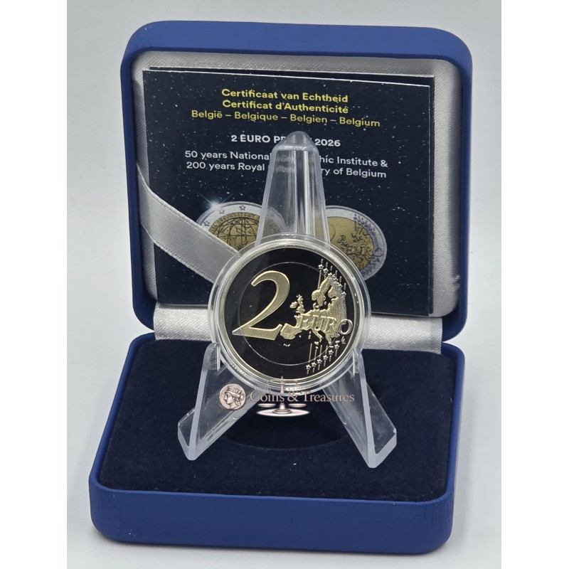 Belgium 2026 National Geographic Royal Observatory 2 Euro Proof Coin  WORLD COINS