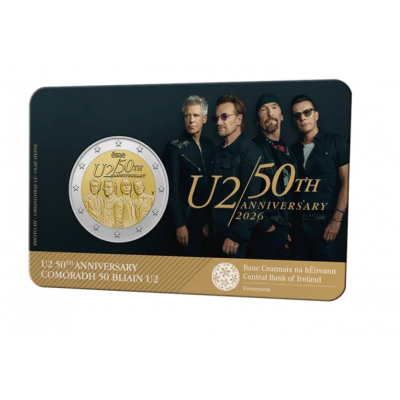 Ireland 2 euro 2026 U2 50th Anniversary 2026 Coin card