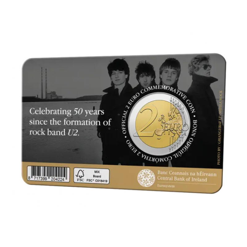 Ireland 2 euro 2026 U2 50th Anniversary 2026 Coin card WORLD COINS