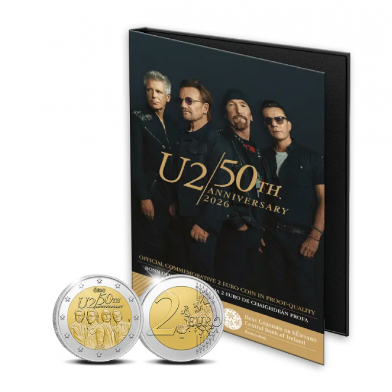 Ireland 2 euro 2026 U2 50th Anniversary 2026 PROOF Coin  WORLD COINS