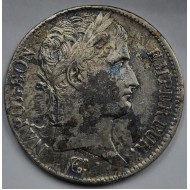 France Napoleon Bonaparte Silver 5 Francs coin 1813 Q