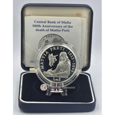 Malta 1999 The Death Of Mattia Preti Silver Proof coin
