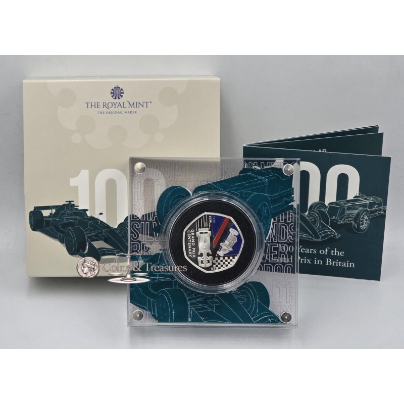 UK 2026 Grand Prix Centenary Silver Proof 50p coin GOLD AND SILVER BULLION