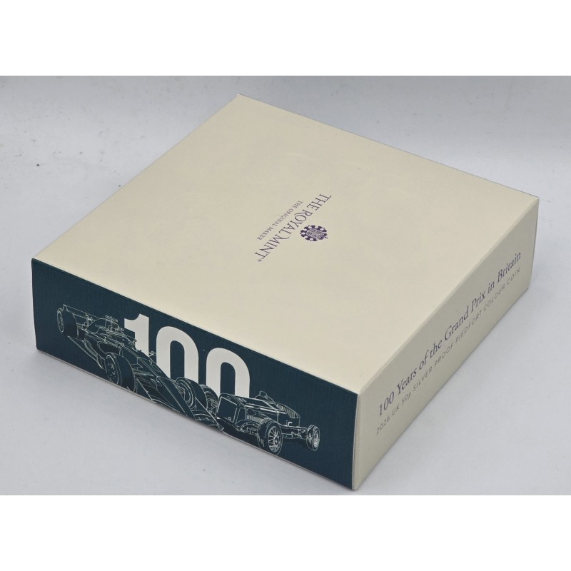 UK 2026 Grand Prix Centenary Silver Proof Piedfort 50p coin GOLD AND SILVER BULLION