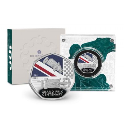UK 2026 Grand Prix Centenary Silver Proof 50p coin