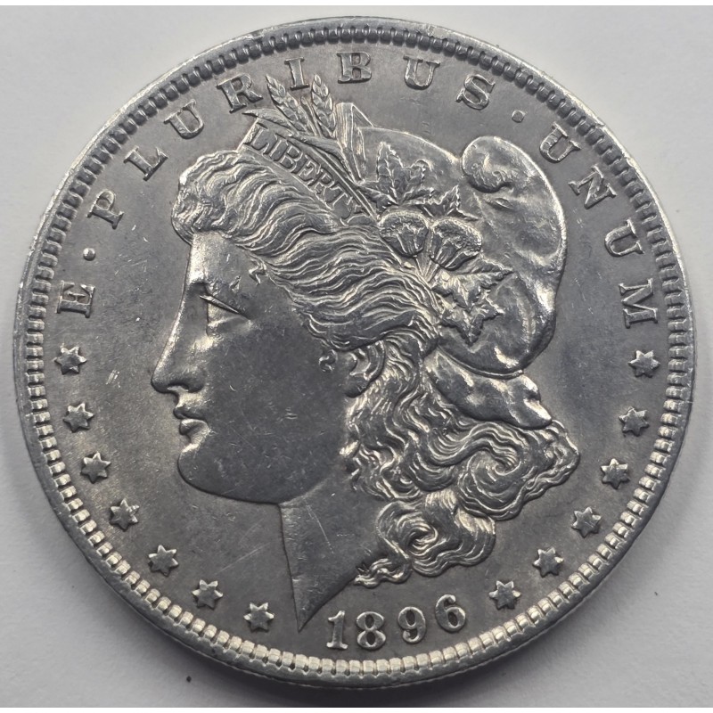 US AMERICA MORGAN SILVER DOLLAR COIN 1896 AU WORLD COINS