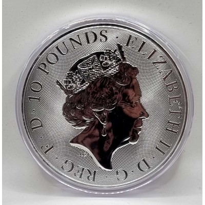 UK 2022 ENGLAND QUEENS BEAST COMPLETER 10 TROY OZ (311gr) SILVER BU