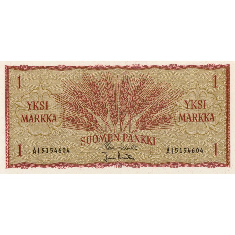 FINLAND 1 MARKKA 1963 IN UNC BANKNOTE p98 WORLD BANKNOTES