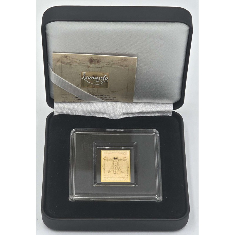 Tokelau Coin Bar 1/500 .999 Gold Da Vinci Vitruvian man GOLD AND SILVER BULLION