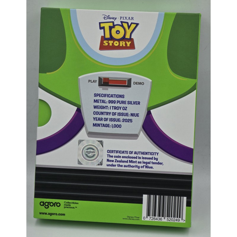 Disney Pixar 2025 Toy Story Buzz 1 oz Silver Proof coin GOLD AND SILVER BULLION