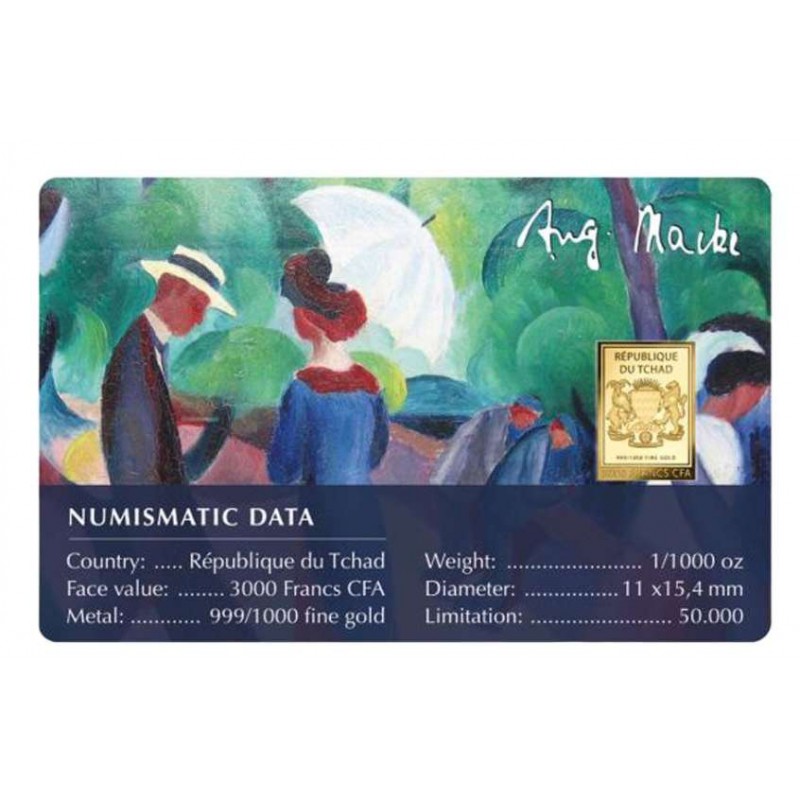 August Macke Promenade 1/1000 Oz Gold Coin Chad GOLD AND SILVER BULLION