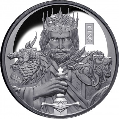 NIUE 2023 $1 Chess King 1oz Silver Black Proof Coin
