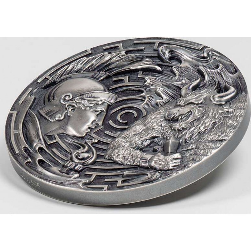 THESEUS AND MINOTAUR 3 Oz Silver Coin 20$ Palau 2021 GOLD AND SILVER BULLION