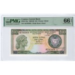 CYPRUS 10 POUNDS 1990 BANKNOTE UNC p55a PMG 66 EPQ WORLD BANKNOTES