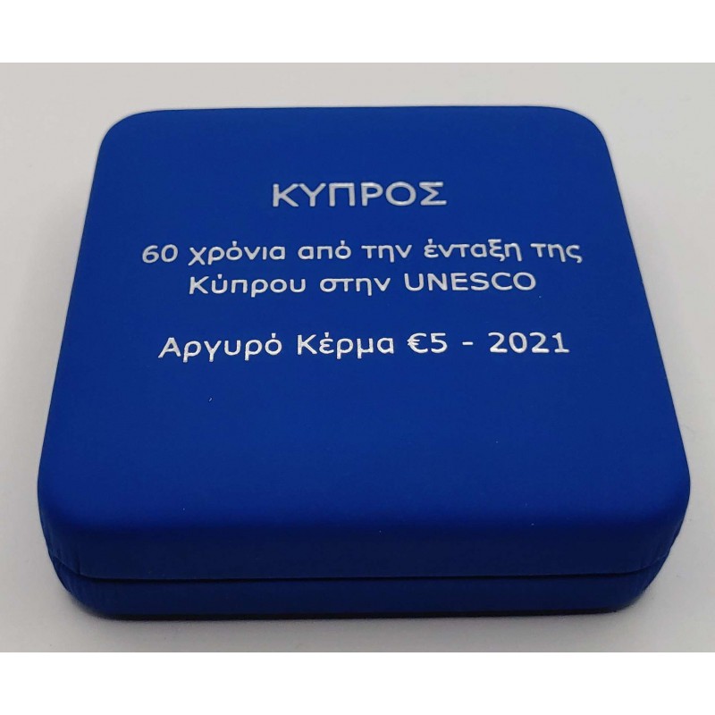 CYPRUS 2021 SILVER PROOF 5 EURO UNESCO ANCIENT IDOL WORLD COINS