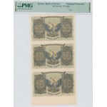 GREECE Marginal sheet final proof of back of 3 x 50 DRACHMAS BANKNOTES 1944 PMG PRINTING REMNANTS WORLD BANKNOTES