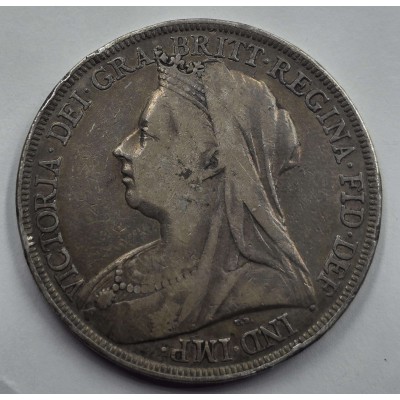 GREAT BRITAIN UK 1894 CROWN SILVER COIN QUEEN VICTORIA LVIII