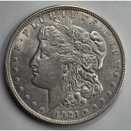 USA AMERICA MORGAN SILVER DOLLAR COIN 1921 AU